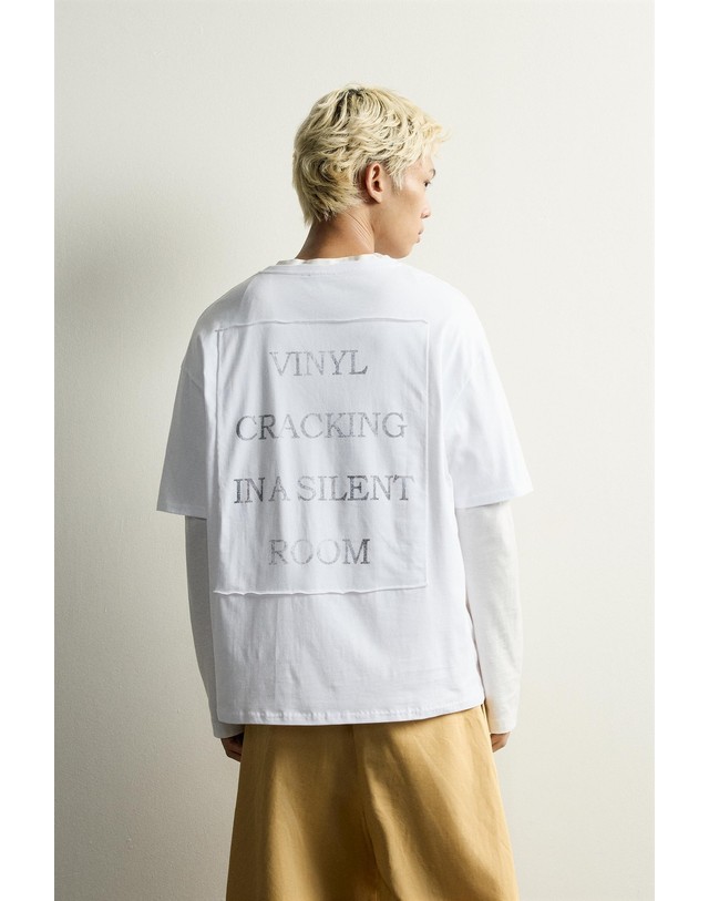 자라 자라 릴렉스핏 프린트 패치 반팔 티셔츠 4374/331/250 WHITE 화이트 착용컷
