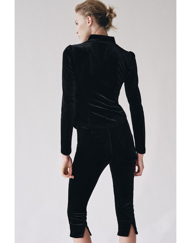 자라 자라 벨벳 카프리 크롭 팬츠 5070/496/800 BLACK 블랙 착용컷