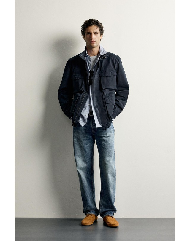 자라 자라 레귤러핏 워싱 유틸리티 파카 6786/003/401 NAVY BLUE 네이비 착용컷