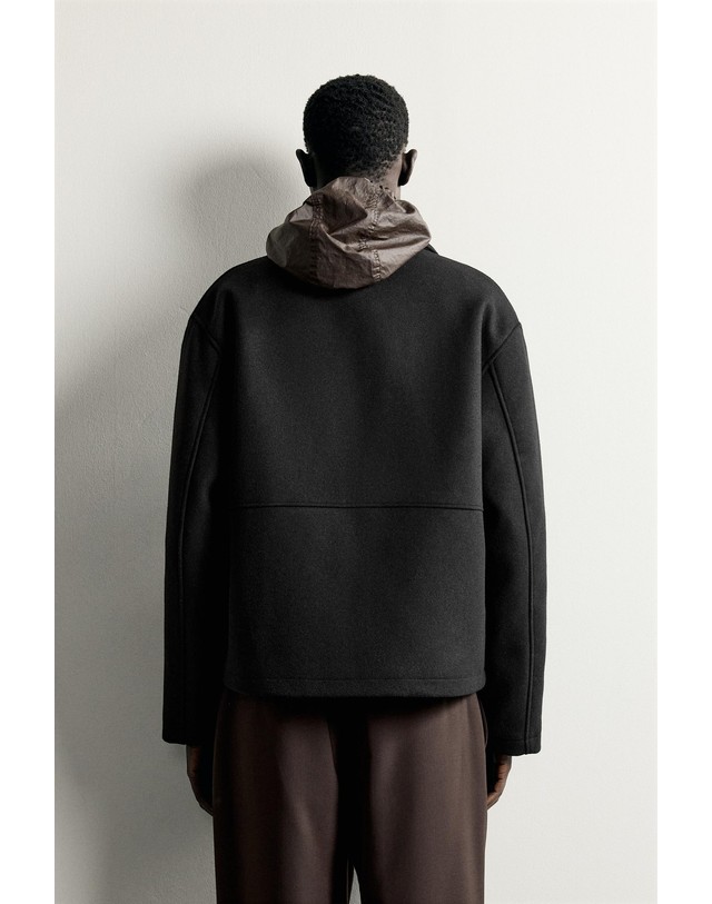 자라 자라 울 혼방 레귤러핏 집업 자켓 8281/765/800 BLACK 블랙 착용컷