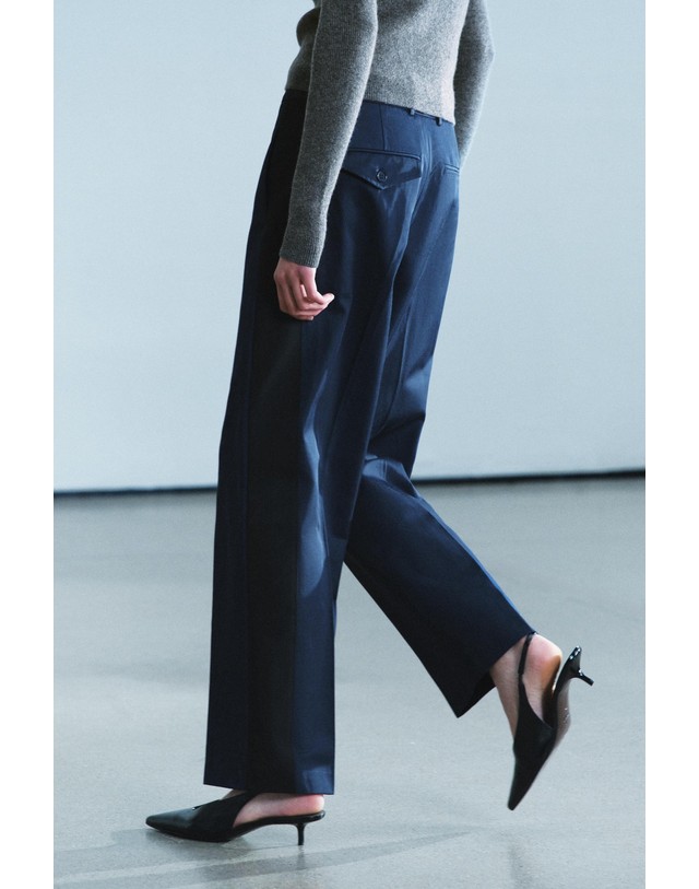 자라 자라 사이드 테이핑 슬랙스 팬츠 5247/248/401 NAVY BLUE 네이비 착용컷