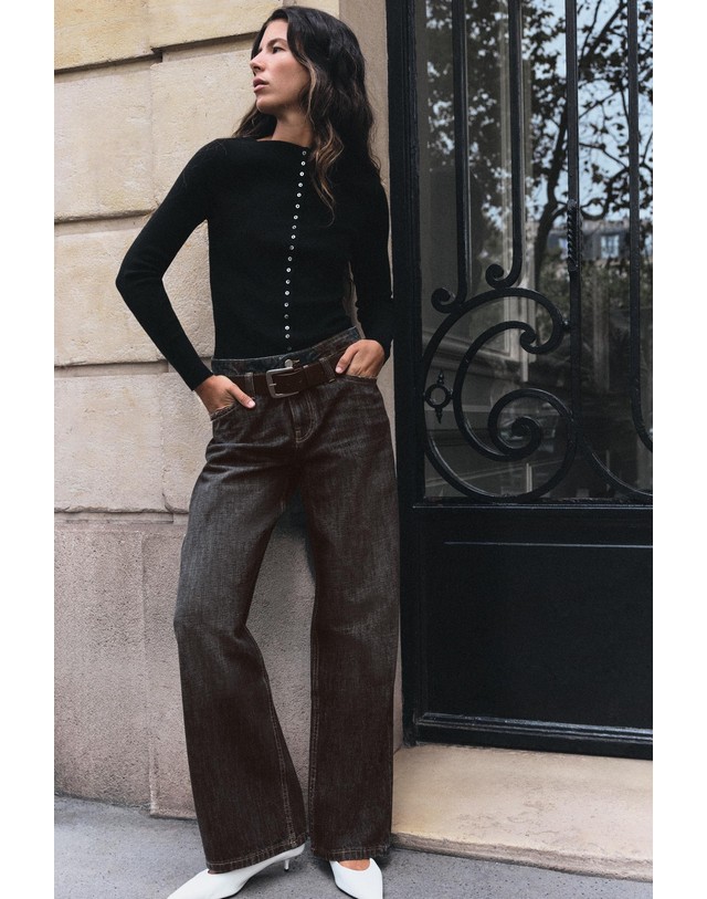 자라 자라 울 혼방 보트넥 버튼 자켓 3920/133/800 BLACK 블랙 착용컷