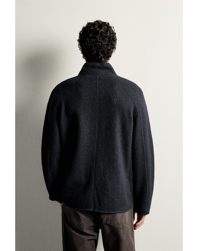 자라 자라 울 혼방 릴렉스핏 버튼 블레이저 9621/001/422 DARK NAVY 네이비 착용컷
