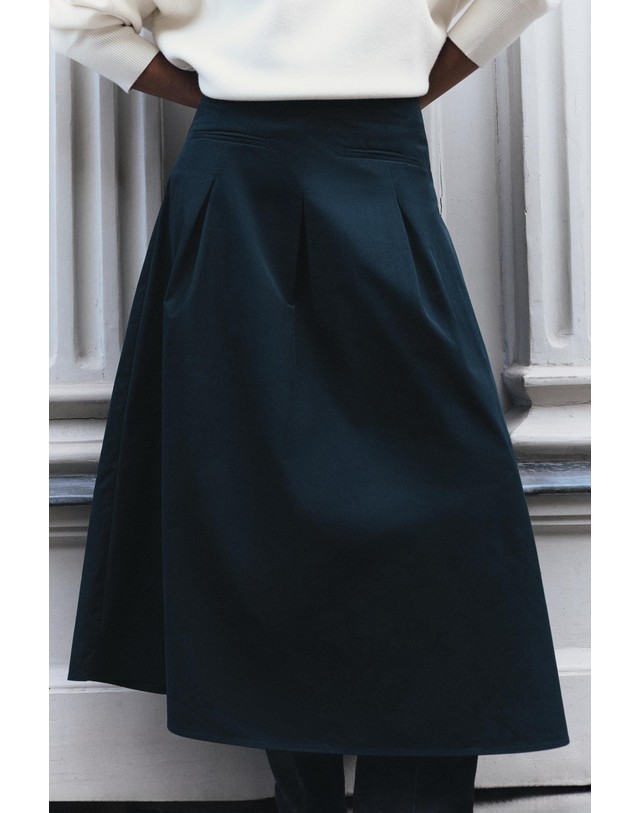자라 자라 A라인 포켓 미디 스커트 8372/294/422 DARK NAVY 네이비 착용컷