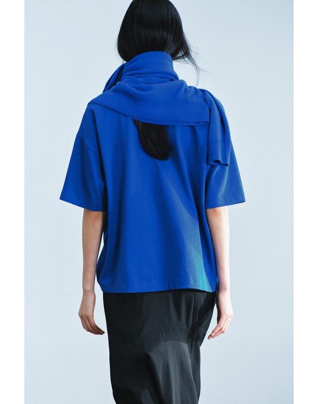 자라 자라 오버사이즈 그래픽 반팔 티셔츠 0264/139/429 CORNFLOWER BLUE 블루 착용컷