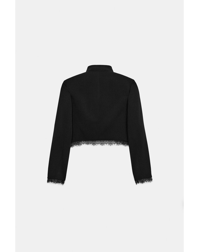 자라 자라 레이스 크롭 하이넥 블레이저 7959/827/800 BLACK 블랙 착용컷
