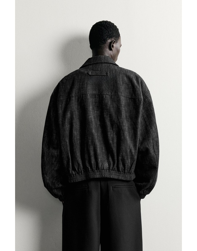 자라 자라 릴렉스핏 텍스처 집업 자켓 1437/321/800 BLACK 블랙 착용컷