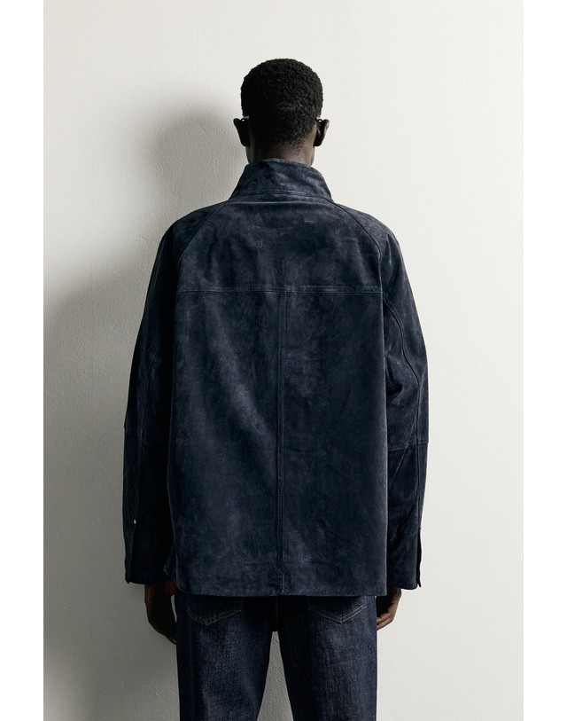 자라 자라 릴렉스핏 스웨이드 파카 재킷 8281/883/485 BLUE / GREY 네이비 착용컷