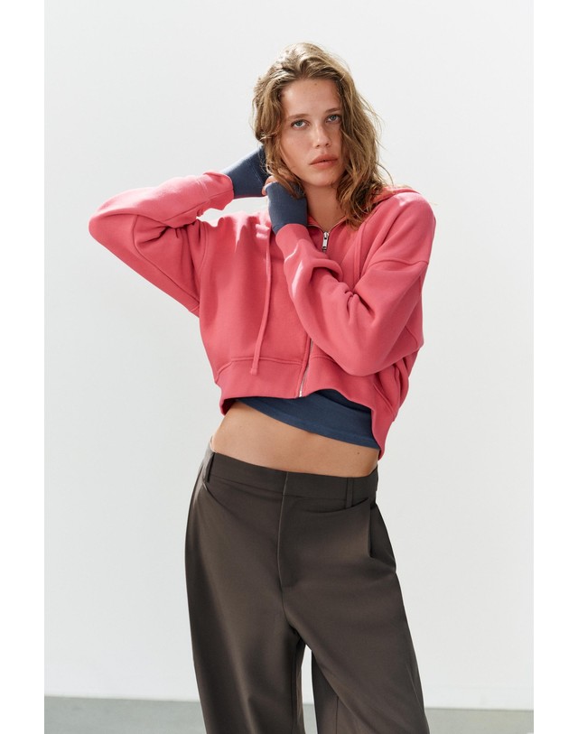 자라 자라 플리츠 와이드 슬랙스 팬츠 1255/531/818 CHARCOAL GREY 그레이 착용컷