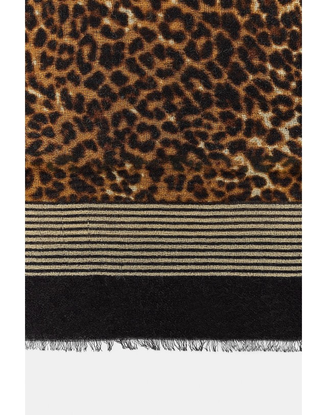 자라 자라 애니멀 프린트 울 혼방 스카프 0653/368/051 LEOPARD 멀티컬러 착용컷