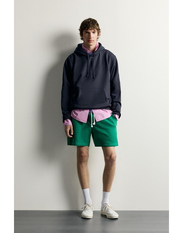 자라 자라 0FR. 파리 X 후드 스웨트셔츠 4087/370/401 NAVY BLUE 네이비 착용컷