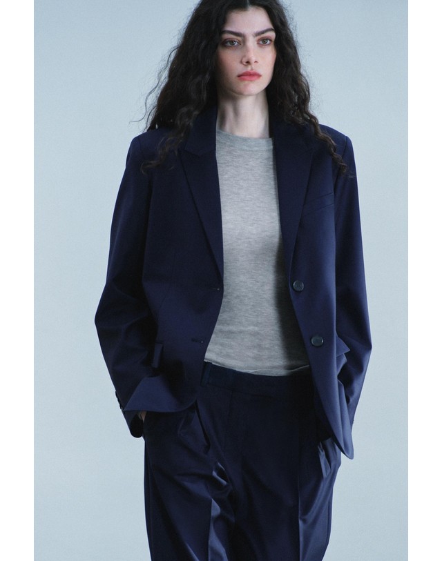 자라 자라 울 혼방 테일러드 재킷 7103/305/401 NAVY BLUE 네이비 착용컷