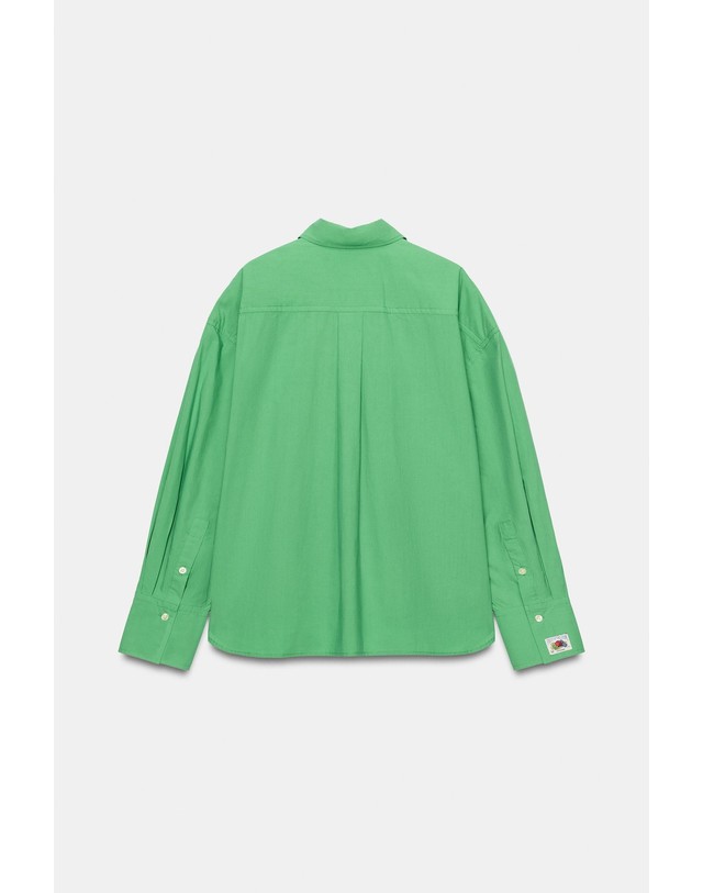 자라 자라 레귤러핏 포플린 포켓 긴팔 셔츠 4764/101/513 APPLE GREEN 그린 착용컷