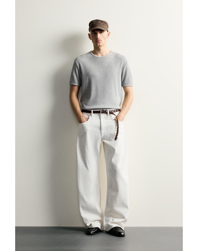 자라 자라 벌룬핏 코튼 데님 청바지 1300/485/251 OYSTER-WHITE 화이트 착용컷