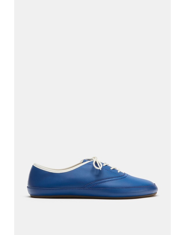 자라 자라 레더 레이스업 더비 스니커즈 5870/810/407 NAVY BLUE 블루 착용컷