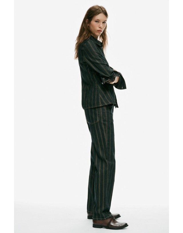 자라 자라 스트라이프 데님 긴팔 셔츠 6929/266/401 NAVY BLUE 네이비 착용컷