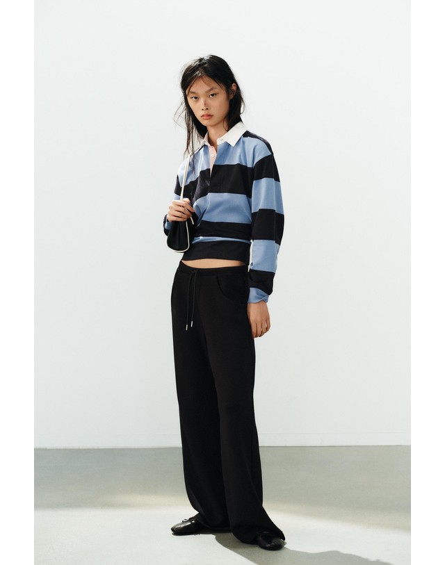 자라 자라 스트라이프 긴팔 폴로 셔츠 1044/635/104 STRIPED 멀티컬러 착용컷