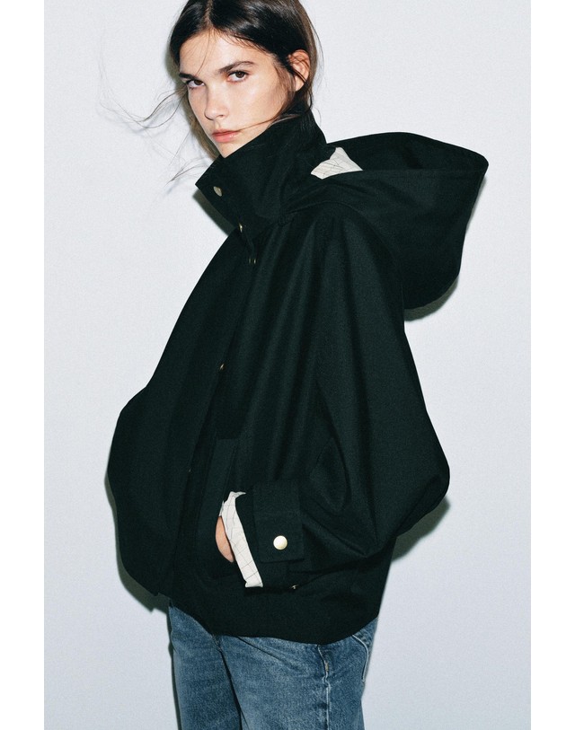 자라 자라 크로스오버 후드 숏 재킷 0155/245/422 DARK NAVY 네이비 착용컷