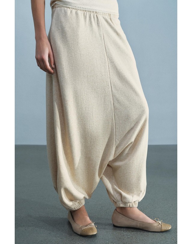자라 자라 코튼 벌룬 사루엘 팬츠 8417/806/720 BEIGE MARL 베이지 착용컷