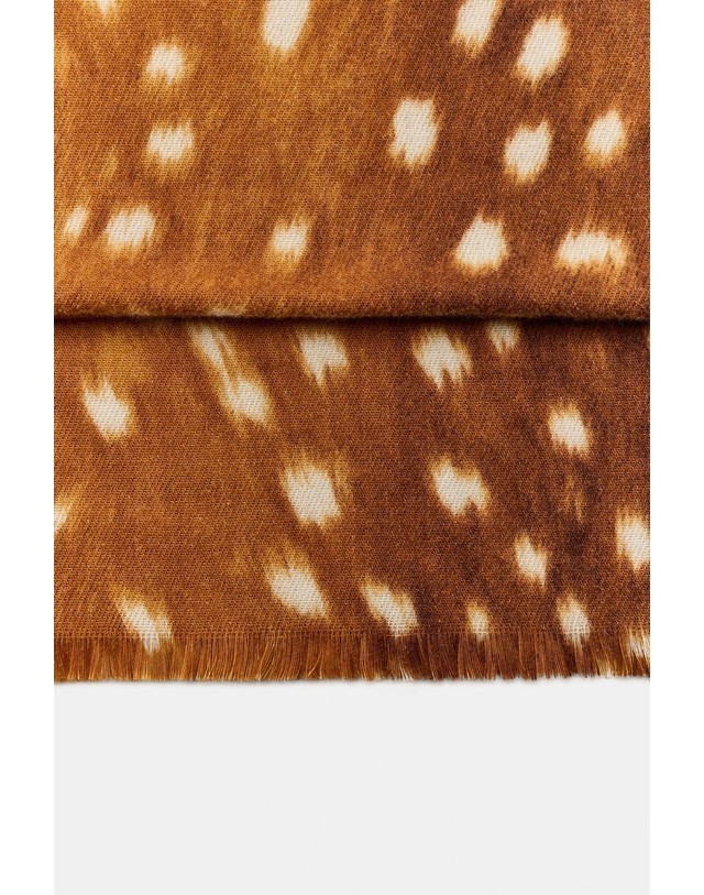 자라 자라 비스코스 애니멀 프린트 스카프 4758/260/700 BROWN 브라운 착용컷
