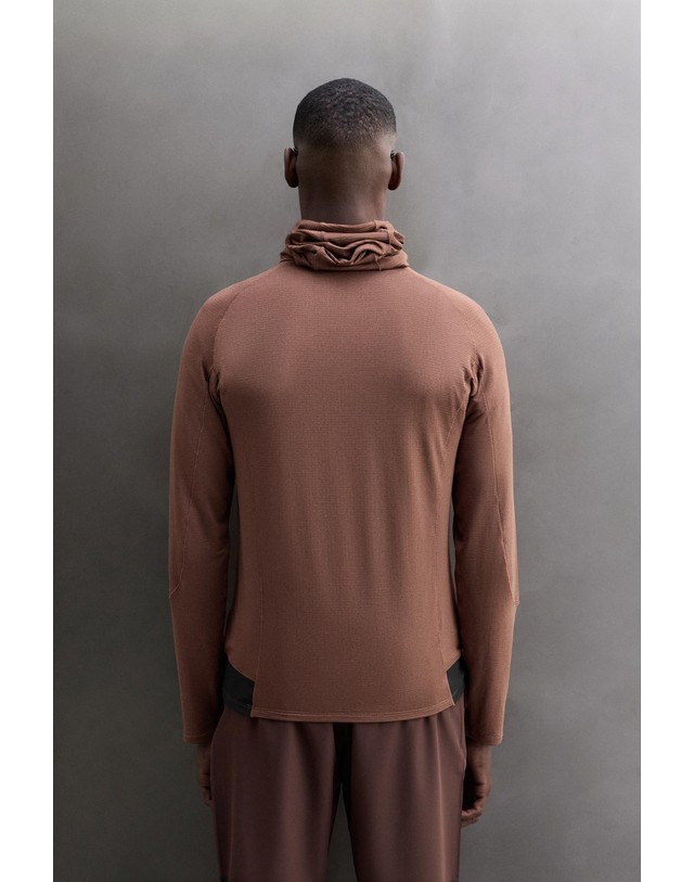 자라 자라 슬림핏 테크니컬 후드 맨투맨 4387/370/700 BROWN 멀티컬러 착용컷