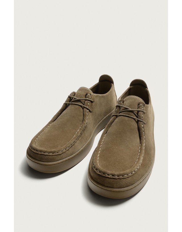 자라 자라 스웨이드 모크토 캐주얼 더비화 2423/820/131 TAUPE GREY 베이지 착용컷