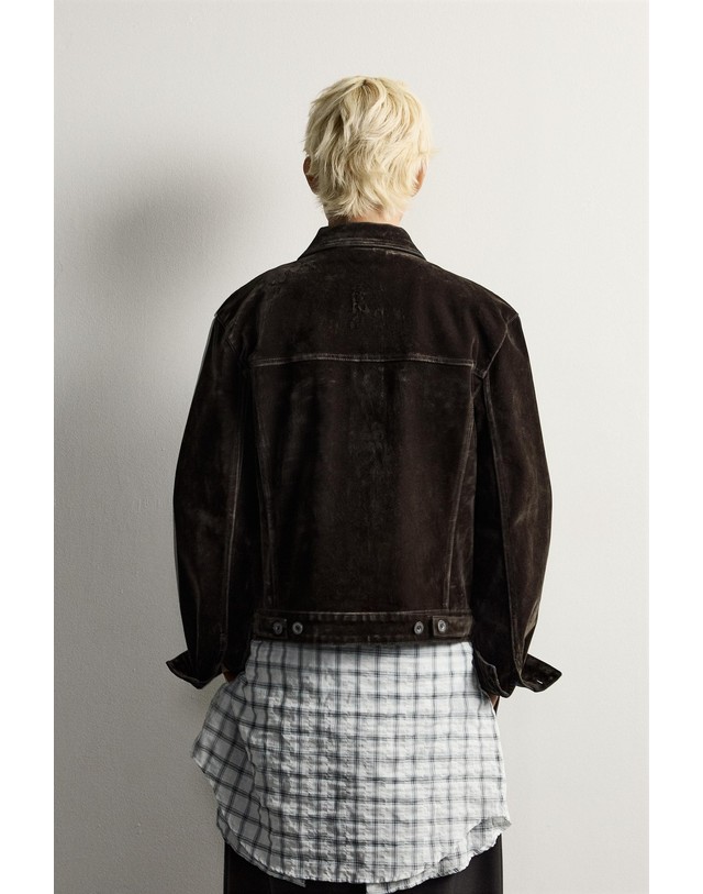 자라 자라 벨벳 워시드 크롭 데님 자켓 8491/801/700 BROWN 초콜릿 착용컷