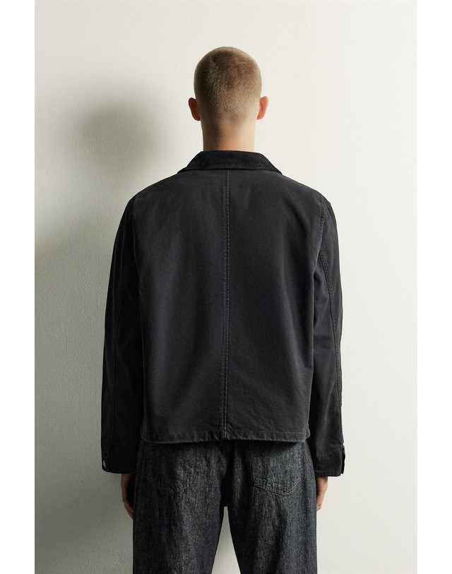 자라 자라 코듀로이 칼라 포켓 데님 자켓 8491/331/800 BLACK 블랙 착용컷