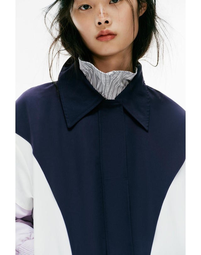 자라 자라 컬러블록 테크니컬 봄버 자켓 1255/717/401 NAVY BLUE 멀티컬러 착용컷