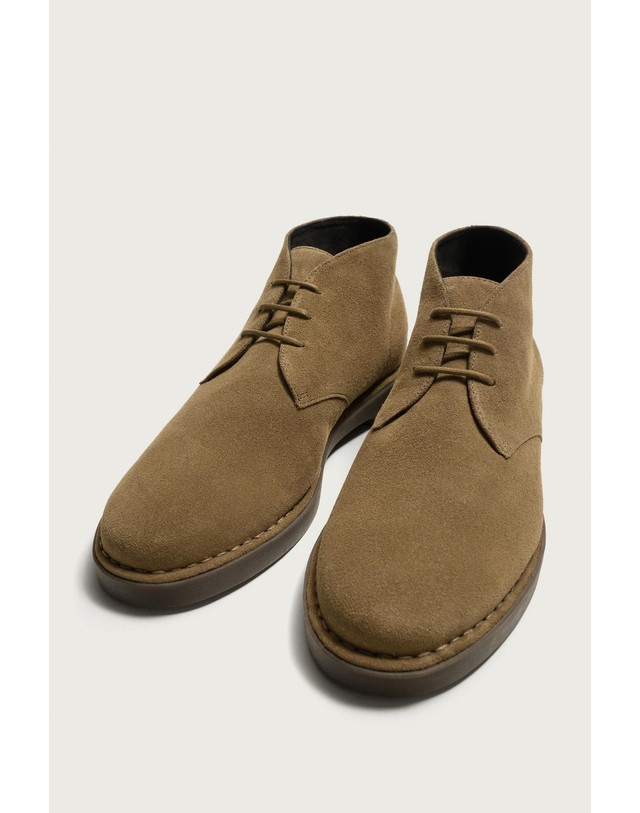 자라 자라 스웨이드 레이스업 앵클부츠 2016/820/131 TAUPE GREY 카키 착용컷