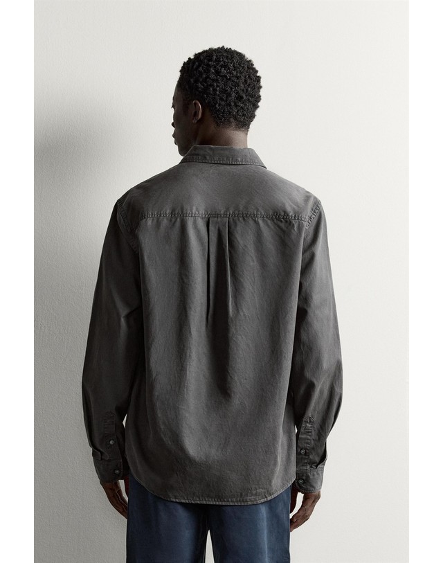 자라 자라 레귤러핏 워시드 이펙트 긴팔 셔츠 6887/417/922 DARK GREY 그레이 착용컷