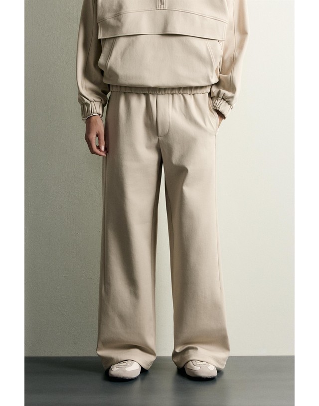 자라 자라 테크니컬 와이드 팬츠 1437/313/075 ECRU / BEIGE 베이지 착용컷