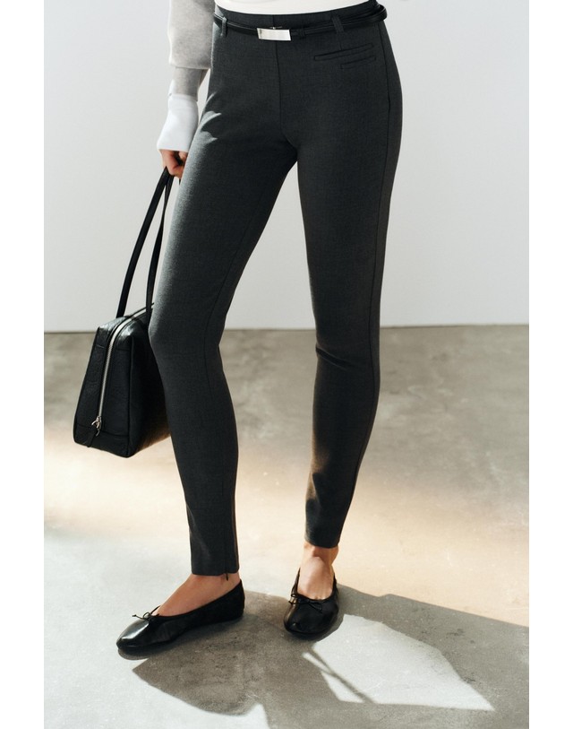자라 자라 하이웨이스트 벨트 레깅스 팬츠 4391/540/801 ANTHRACITE GREY 그레이 착용컷