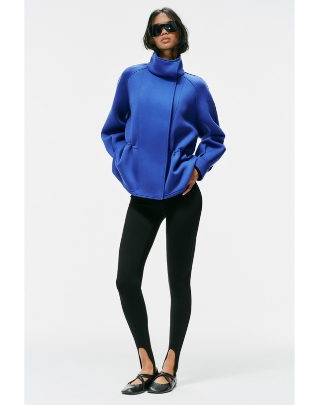 자라 자라 하이넥 개더 테크니컬 자켓 4813/822/446 ELECTRIC BLUE 블루 착용컷