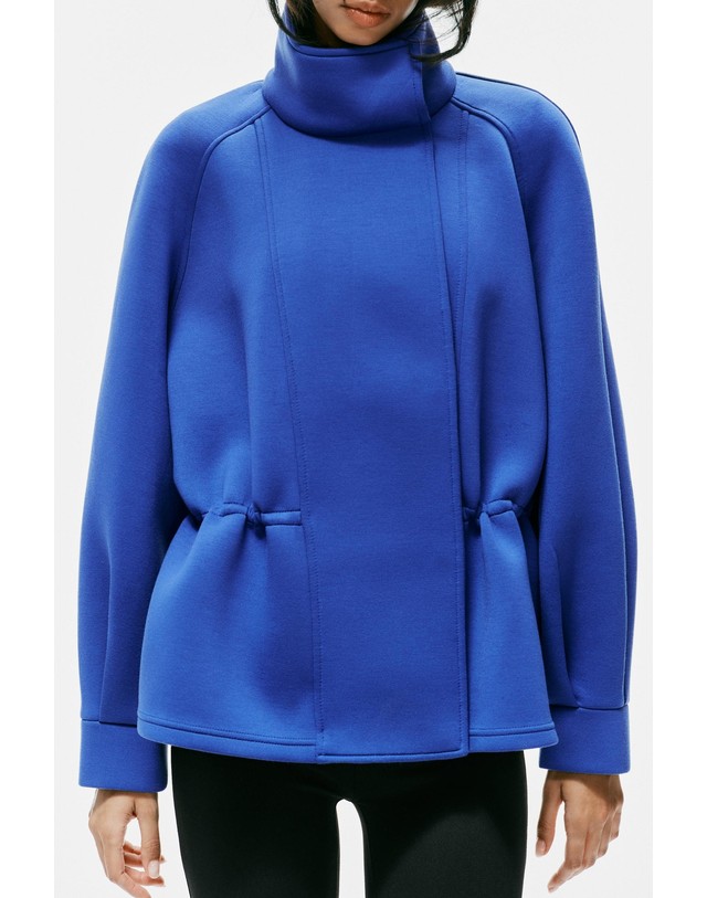 자라 자라 하이넥 개더 테크니컬 자켓 4813/822/446 ELECTRIC BLUE 블루 착용컷