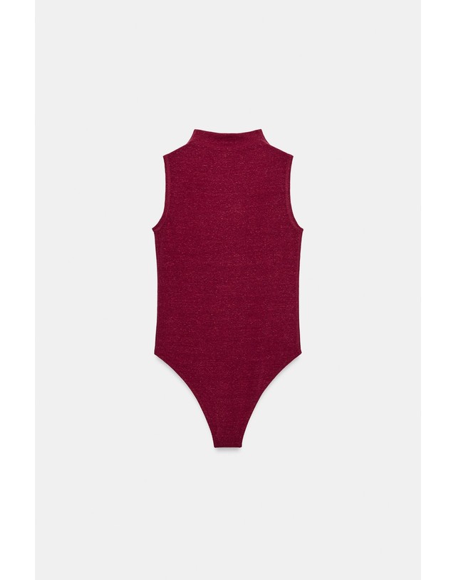 자라 자라 터틀넥 린넨 민소매 바디수트 3641/823/605 BURGUNDY 레드 착용컷