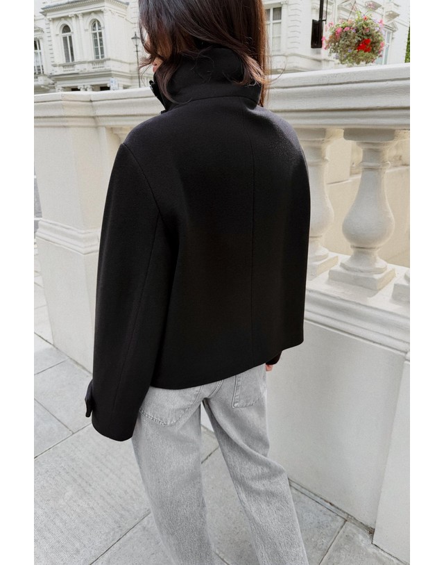 자라 자라 더블브레스트 하이넥 자켓 6318/329/800 BLACK 블랙 착용컷