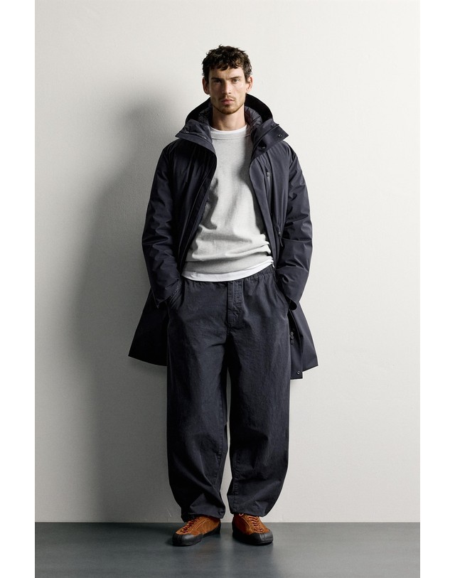 자라 자라 발수 테크니컬 후드 패딩 파카 8281/021/401 NAVY BLUE 네이비 착용컷