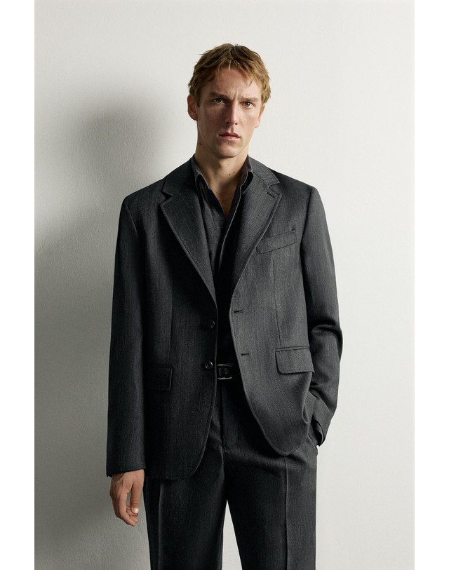 자라 자라 울 100% 레귤러핏 수트 블레이저 4070/639/801 ANTHRACITE GREY 그레이 착용컷