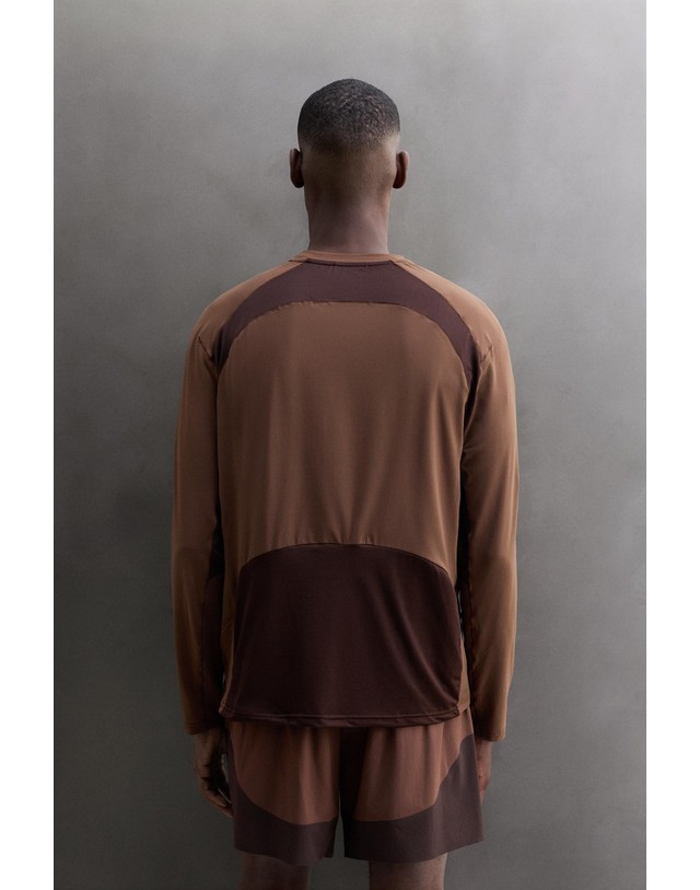 자라 자라 컬러블록 쿼터집업 긴팔 티셔츠 4387/369/700 BROWN 브라운 착용컷