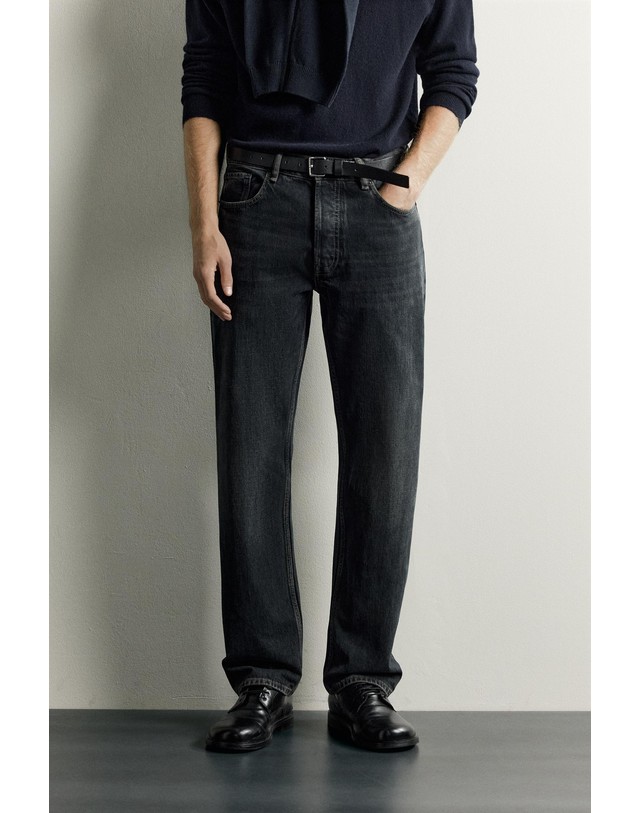 자라 자라 스트레이트핏 워시드 데님 청바지 0774/360/401 NAVY BLUE 네이비 착용컷