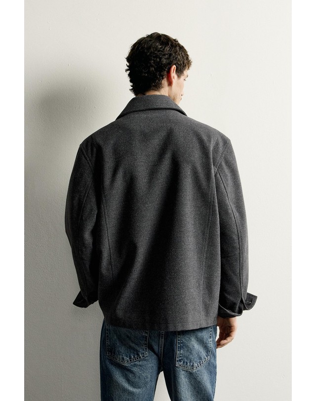 자라 자라 레귤러핏 울 이펙트 7부 코트 3286/501/922 DARK GREY 그레이 착용컷