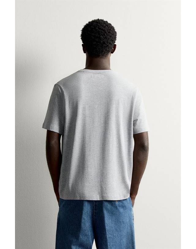 자라 자라 레귤러핏 라운드넥 반팔 티셔츠 1887/390/803 GREY MARL 그레이 착용컷