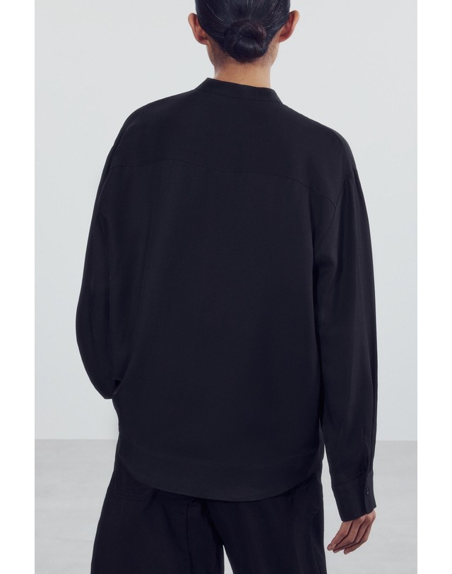 자라 자라 비대칭 랩 긴팔 셔츠 9479/255/800 BLACK 블랙 착용컷