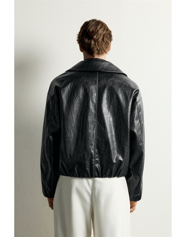 자라 자라 크롭 스탠드 칼라 집업 자켓 3286/310/800 BLACK 블랙 착용컷