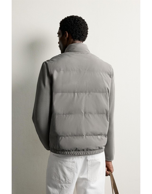 자라 자라 배색 하이넥 패딩 자켓 6096/800/826 GREYISH 그레이 착용컷