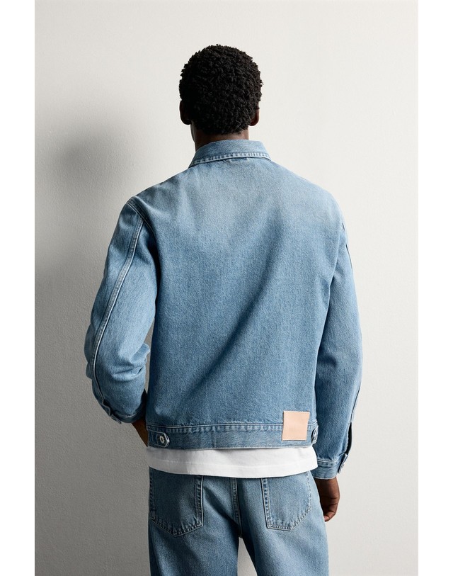자라 자라 크롭 패치 포켓 워싱 데님 자켓 5585/394/427 MID-BLUE 블루 착용컷