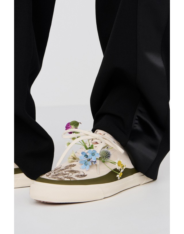 자라 자라 프린트 캔버스 스니커즈 2281/820/120 BONE WHITE 아이보리 착용컷