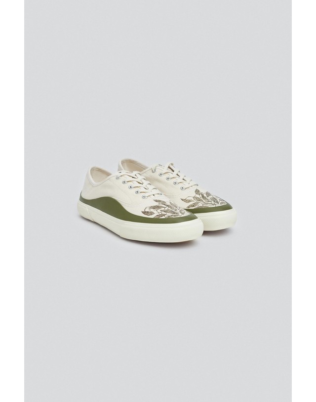 자라 자라 프린트 캔버스 스니커즈 2281/820/120 BONE WHITE 아이보리 착용컷