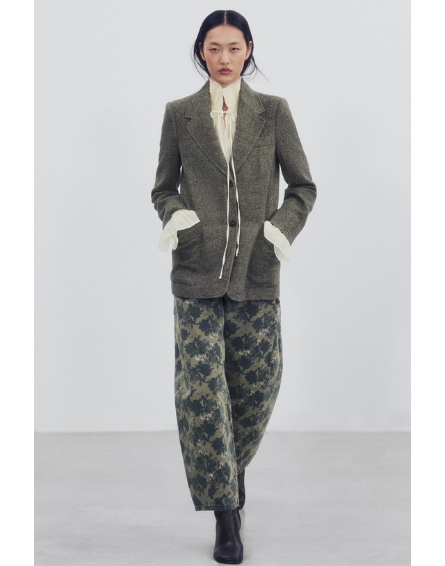 자라 자라 울 혼방 테일러드 재킷 7101/886/720 BEIGE MARL 베이지 착용컷